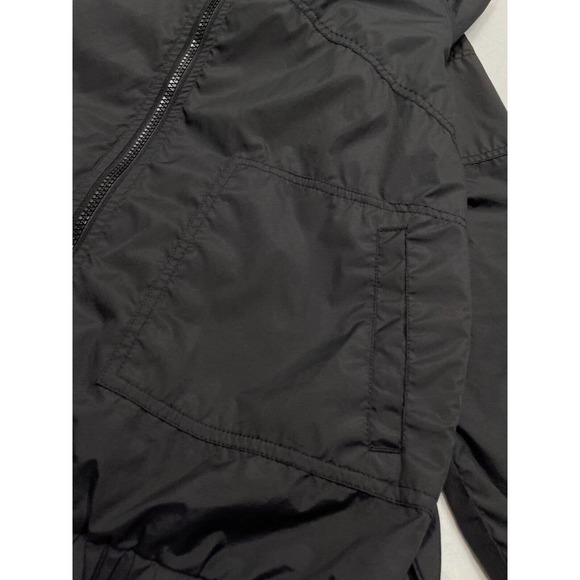 Volcom Girls Size M 12 Black Enemy Stone Windbreaker Jacket Hooded Zip Up - Picture 9 of 10